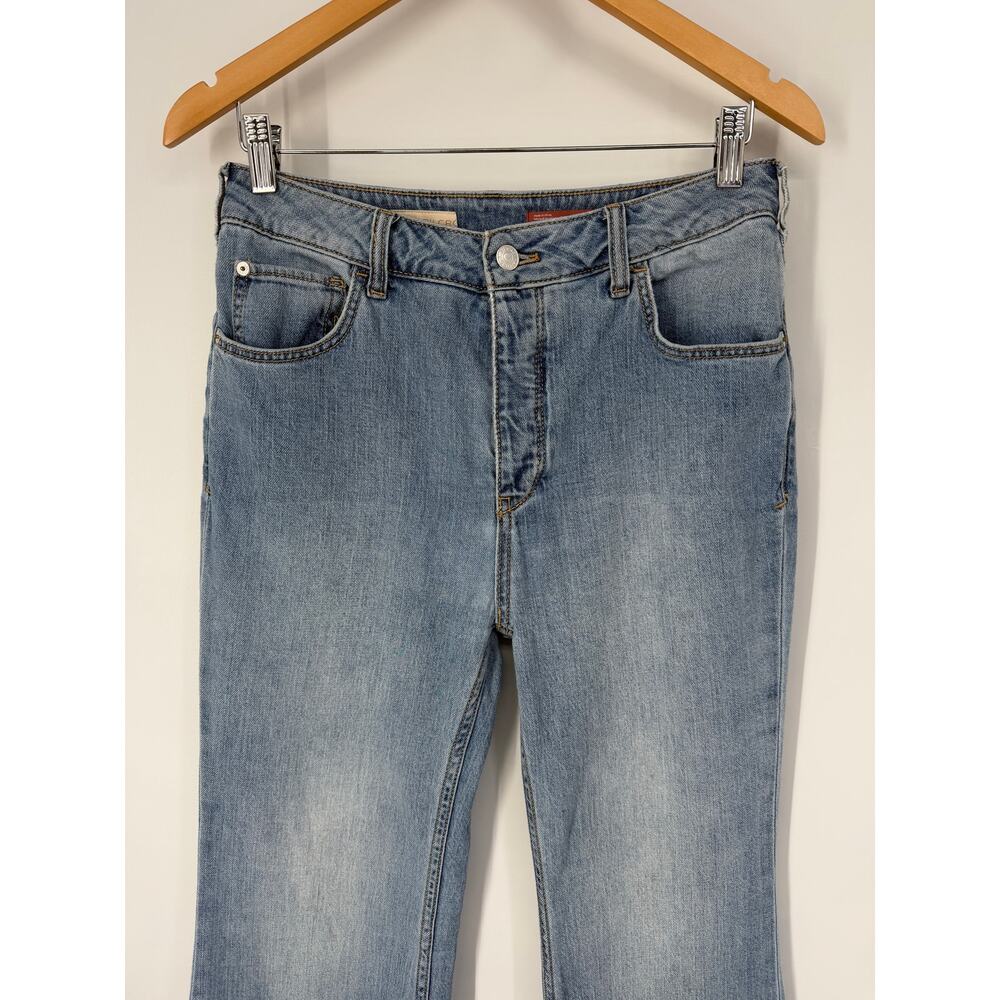 Anthropologie Pilcro High Rise Trouser Bootcut Jeans Button Fly Flare Leg Blue - Picture 5 of 13